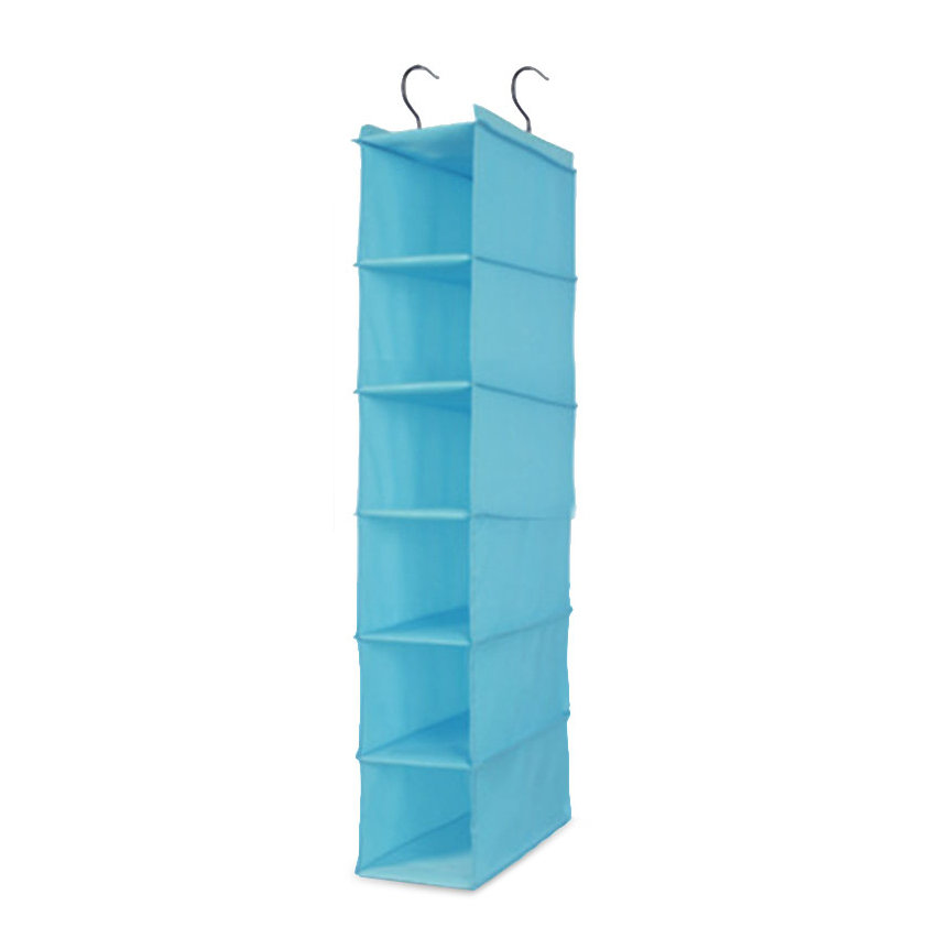 Minleaf Waterproof Oxford 6 Layers 2 Hooks Hanging Closet Organizer Foldable Storage Bag Shelves