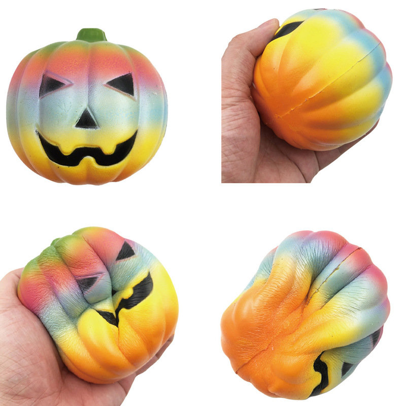 10CM Colorful Juguete de calabaza Simulación de pan de PU Regalos de Halloween Soft Decoración de juguete Embalaje original