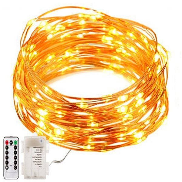 ARILUX® Battery Powered 8 Modes Waterproof 50 LEDs Copper Wire String Light Com Controle Remoto