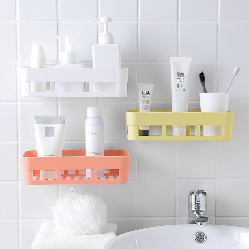 

Punch-free Bathroom Toilet Kitchen Supplies Toilet Plastic Wall Rack Store Wash Cup Rack Bathroom Storage Rack, Red;blue;green;yellow;white