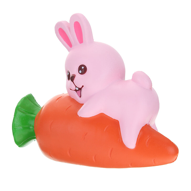 YunXin Squishy Rabbit Bunny Holding Zanahoria 13cm Levantamiento lento con embalaje Colección Regalo Decoración Juguete