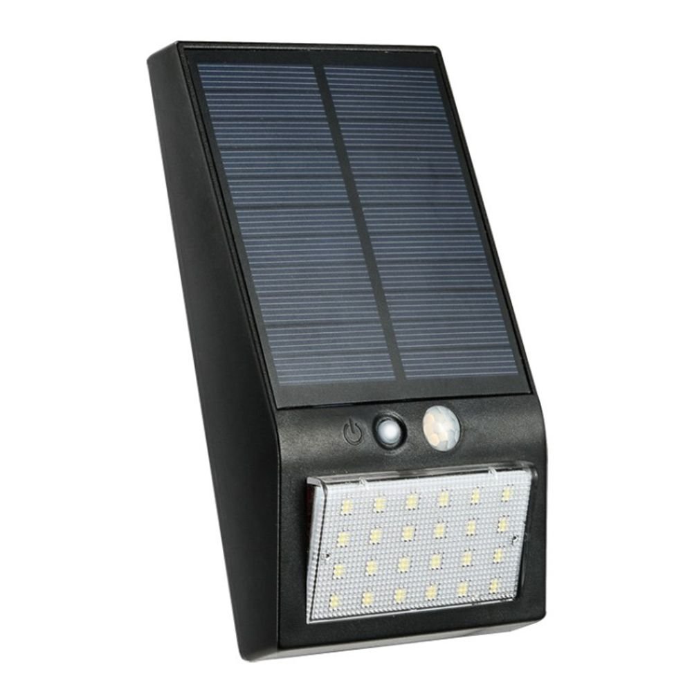 Waterproof IP65 PIR Sensor 24 LED Solar Light White/Black Shade White Light Wall Lamp Outdoor Garden