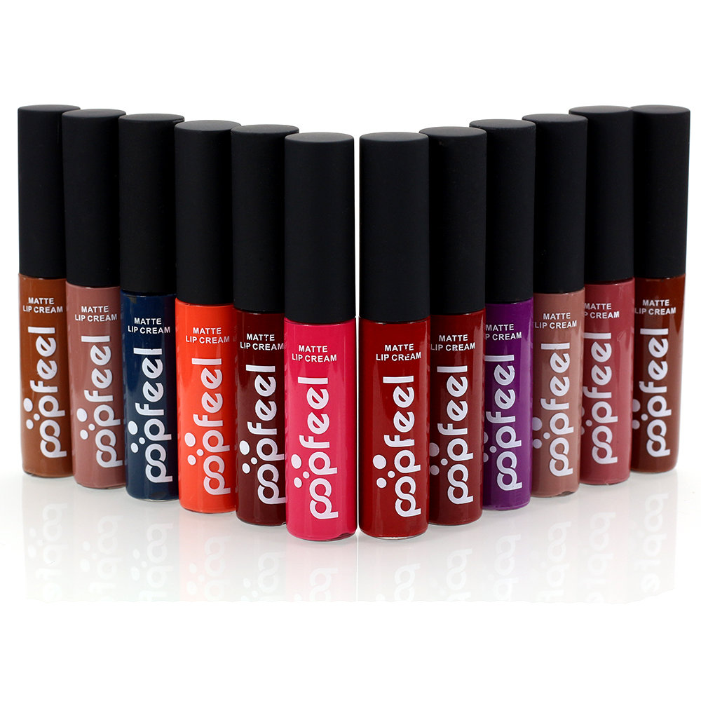 

POPFEEL 12Pcs Liquid Matte Lipstick Lip Makeup Kit Lasting Waterproof Smudge Glaze