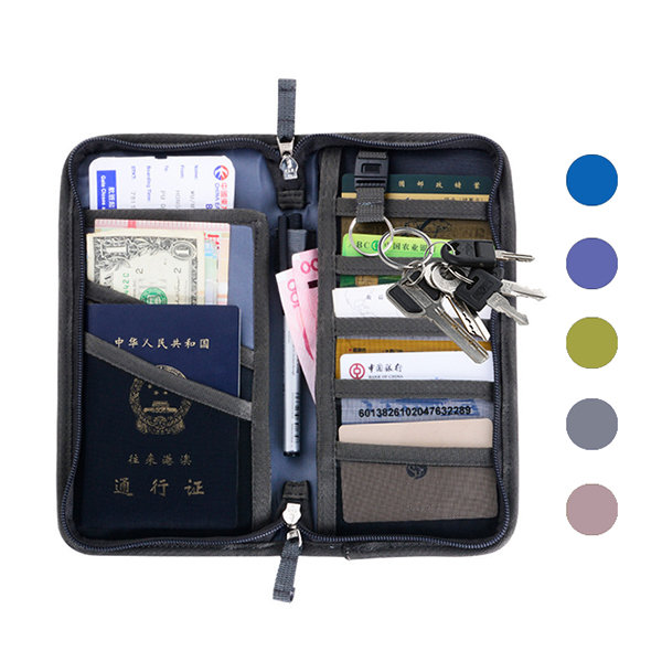 Honana HN-PB6 Soporte para pasaporte Oxford Billetera de viaje de 6 colores Billetes de tarjeta de crédito Organizador