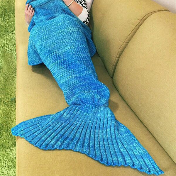 180x90cm Adult Mermaid Tail Blanket Crochet Mermaid Blankets Seasons Warm Soft Handmade Sleeping Bag Best Birthday Christmas Gift For Kids Teens Adult