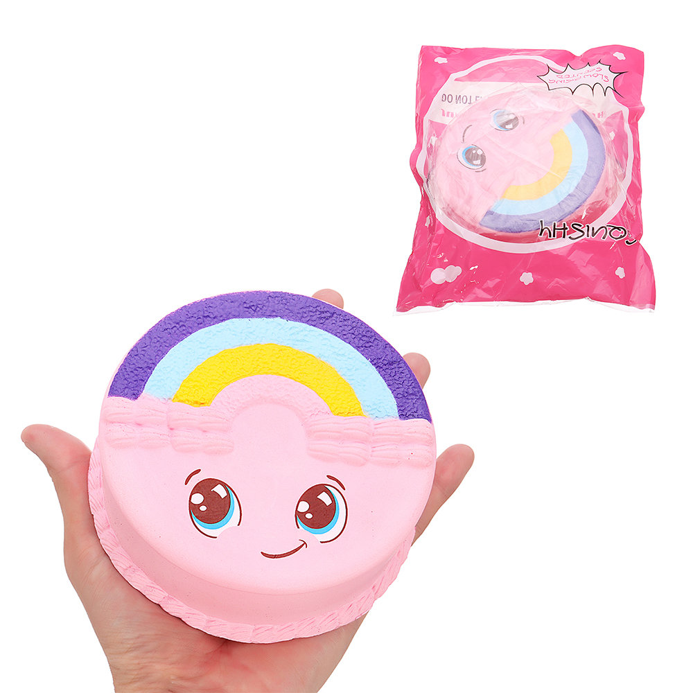 Rainbow Smile Bolo Squishy Lento Rising Com Empacotamento Coleção Presente Brinquedo Macio