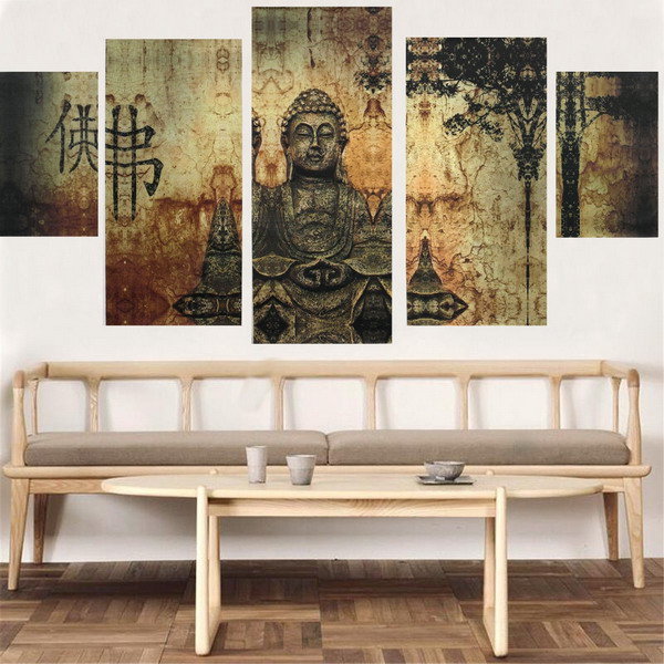 

Frameless Huge Buddha Abstract Canvas Oil Painting Modern Art Home Wall Decoration