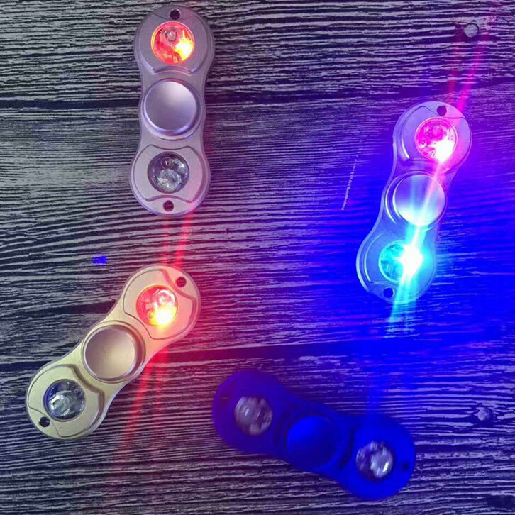 MATEMINCO EDC LED Hand Spinner Outdoor Toys Aluminum Alloy Anti Stress / ADHD Quitting Bad Habits
