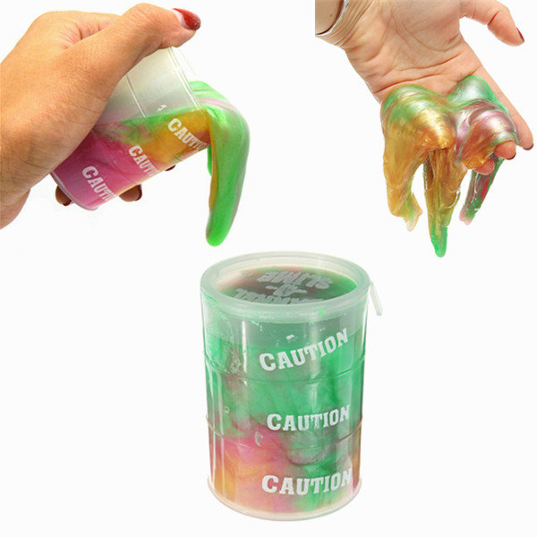 Cores do arco-íris transparente Slime Toys Stress Reliever Clay