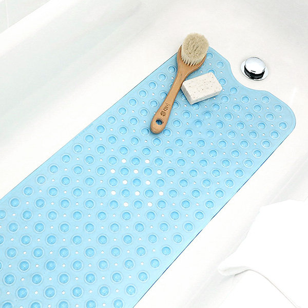 Alfombrilla rectangular antideslizante, lavable a máquina, alfombrilla para bañera, alfombrilla antibacteriana transparente