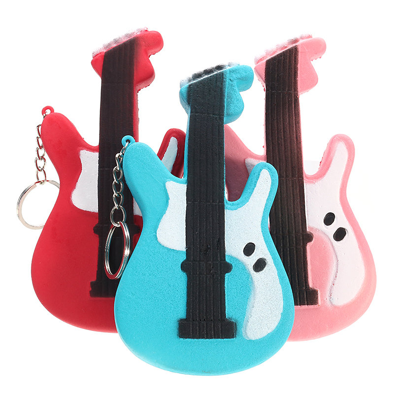 ギタースクイーズ低反発おもちゃスクイーズタグソフトかわいいコレクションギフト装飾おもちゃ