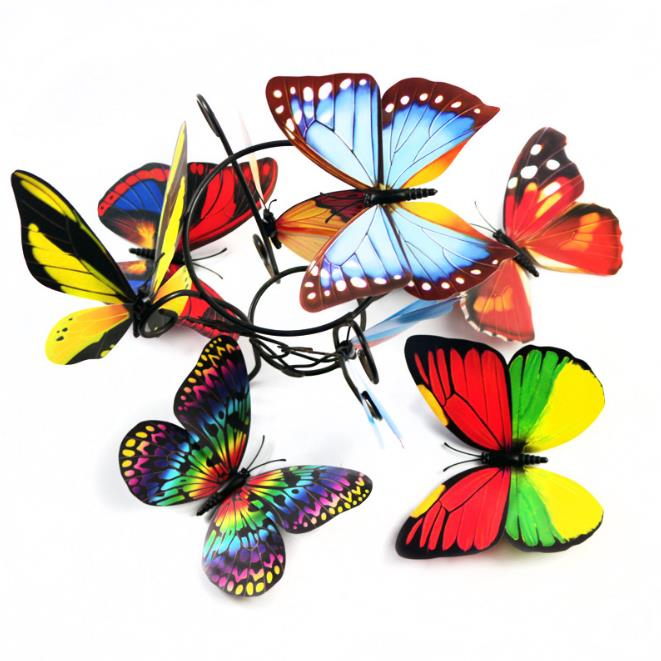

10Pcs 3D Double Pieces Colorful Butterfly Wall Sticker Fridge Magnet Home Decor Art Applique