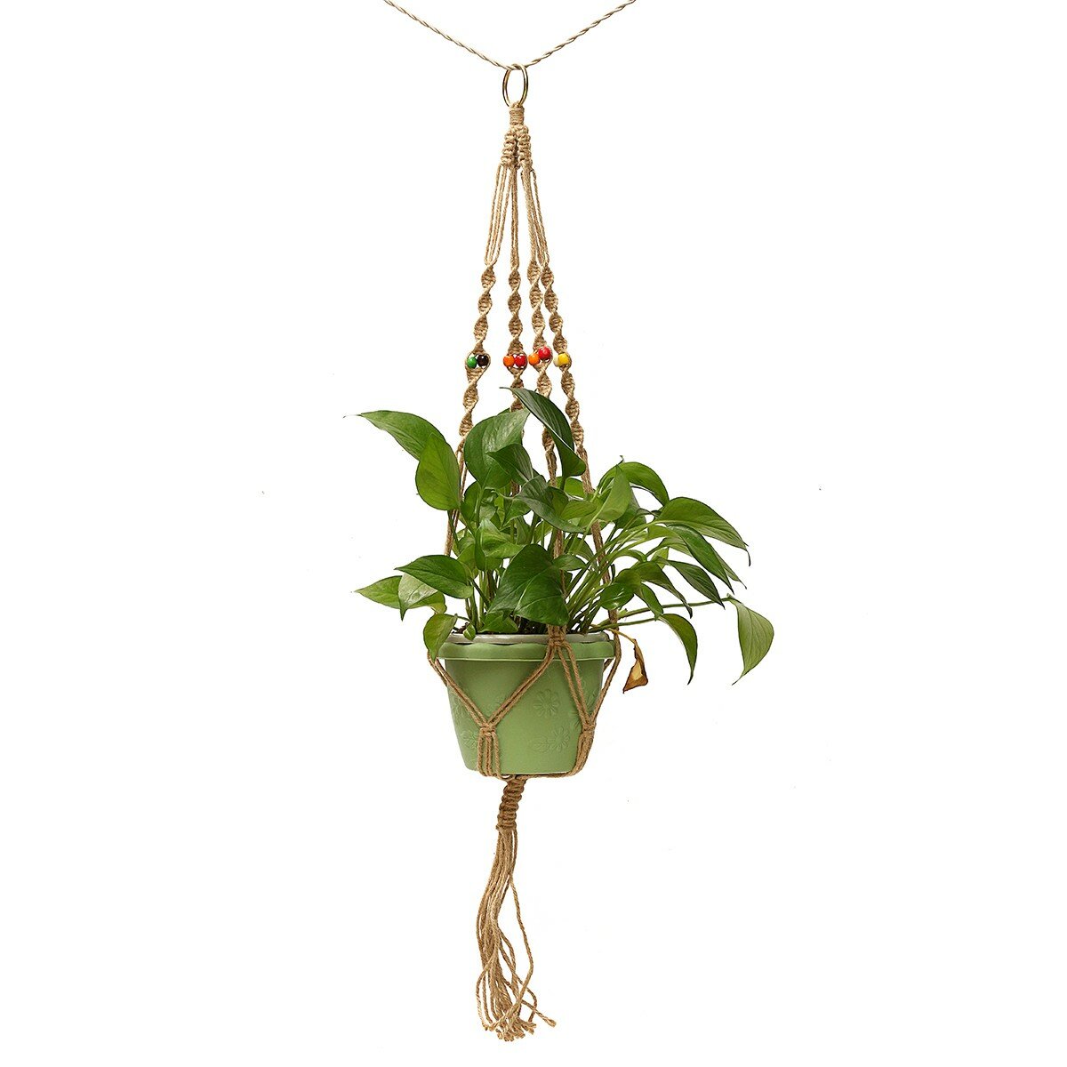 42 Inch Flowerpot Plant Hanger Macrame Jute Rope Indoor Outdoor Garden Decorative Cord with Hook