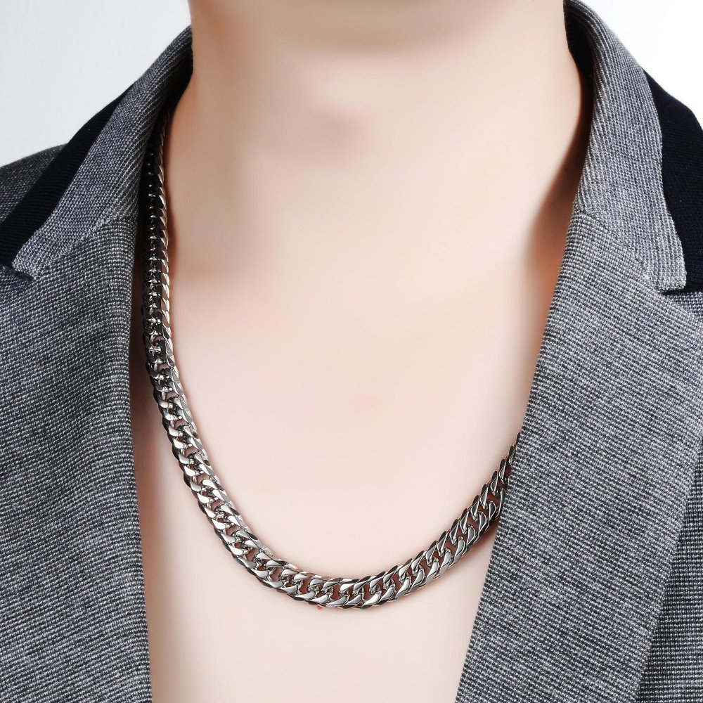 

Fashion 3mm Chain Mens Necklaces Stainless Steel Single Chain Statement Necklaces