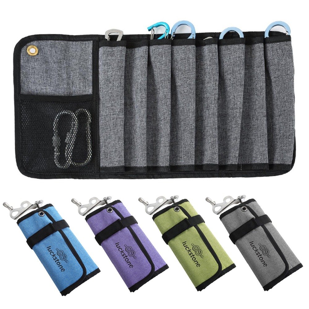 LUCKSTONE 500D Oxford Cloth Folding Camping Pegs Nail Storage Bag Multi-pocket Tackle Climbing Bags 