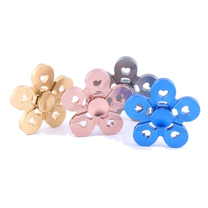 Aluminum Alloy Five Leaves Colorful Fidget Hand Spinner EDC Reduce Stress Focus Attention Toys