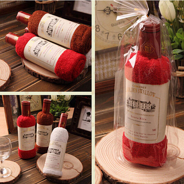 34x72cm Bagged Microfibre Absorbent Wine Shape Towel Festival Valentine Weeding Gift Party Decor