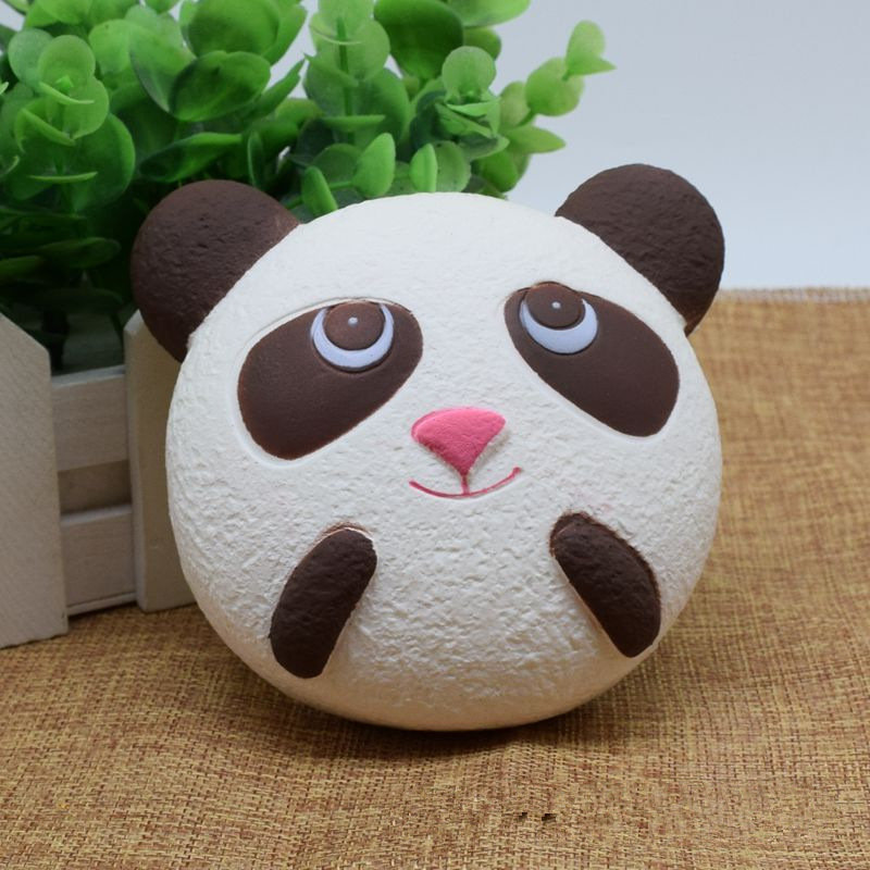Cute Jumbo Panda Bread Correa para teléfono Soft Panda Squishy Head Charms Llave para teléfono celular Bolsa Correas Colgante