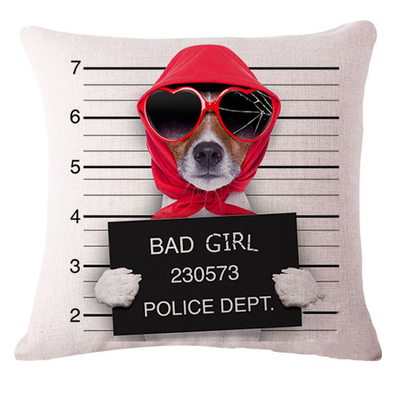 

45x45cm Home Decoration Creative Cute Cartoon Dogs 8 Optional Patterns Cotton Pillow Case