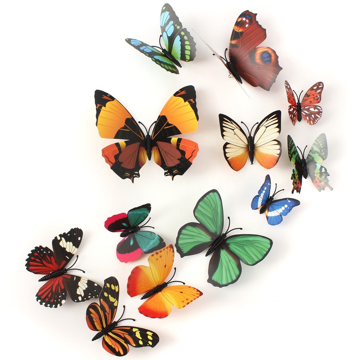 12Pcs 3D Butterfly Brooch Wall Sticker Home Room Curtain Wedding Decoration