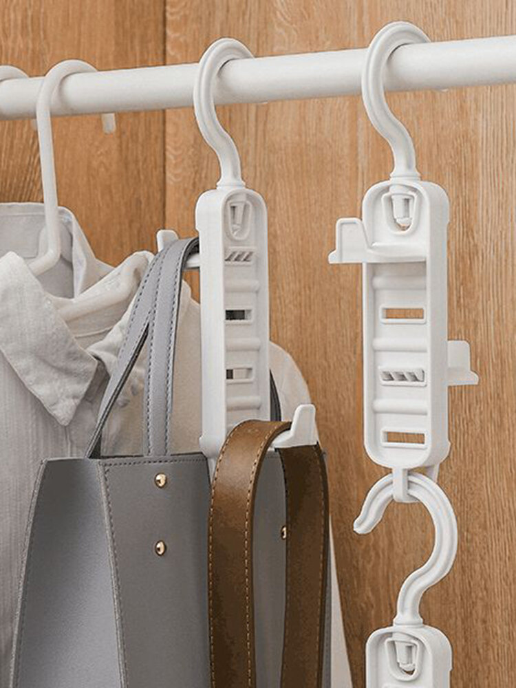 1Pc Multifunctional Rotatable Double-sided Coat And Hat Storage Hook Closet Adjustable Clothes Hanger Belt Scarf Hanger