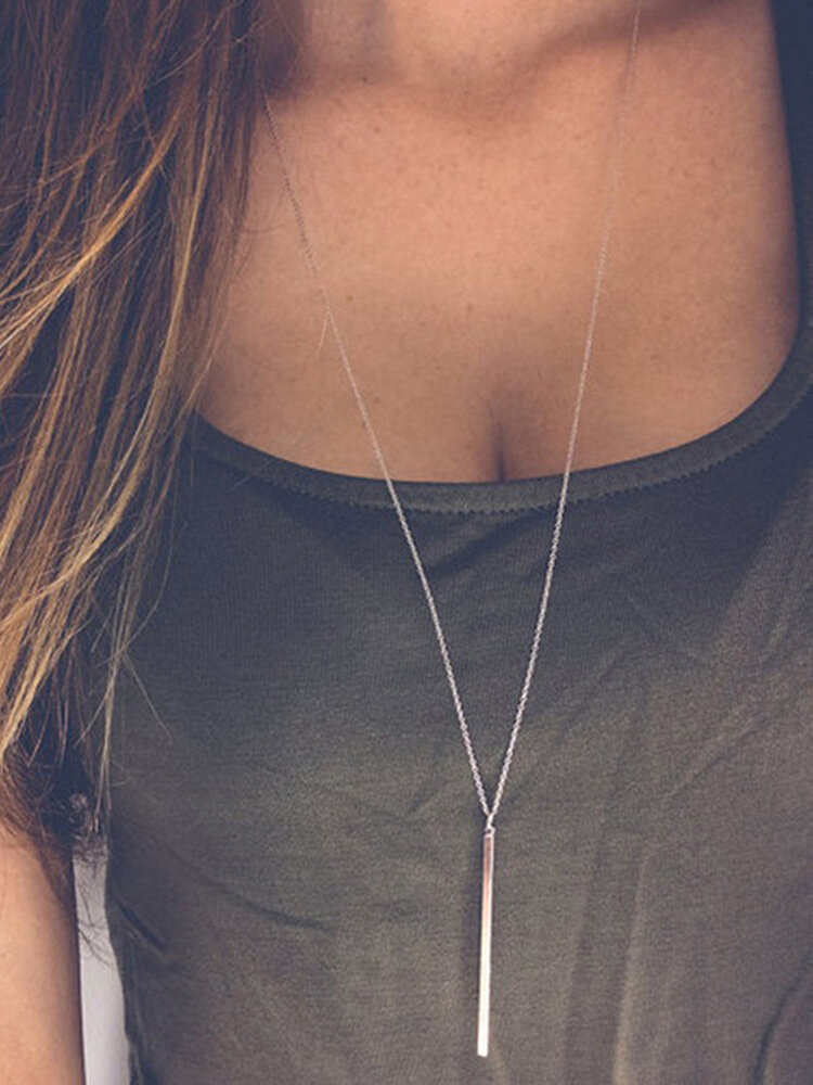 Fashion Tassels Necklace Simple Metal Long Necklace Alloy Y Shape Women Necklaces