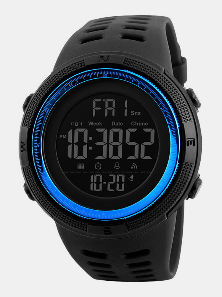 

SKMEI Men's Sport Watches Alarm Chrono Countdown Waterproof Digital Watch Clock for Him, Black;blue;red;coffee