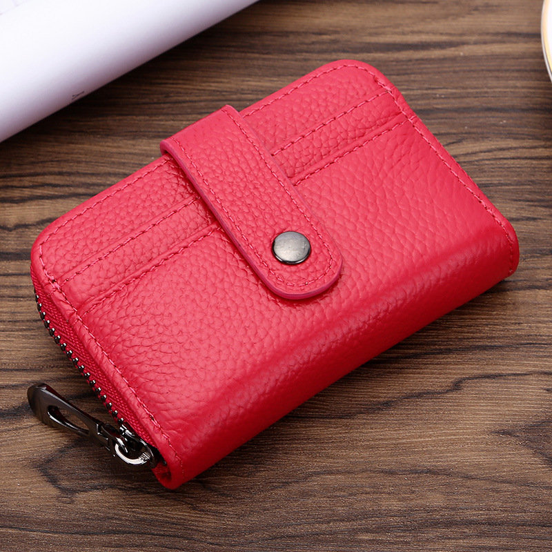 Women Men Genuine Leather Small Wallet Card Holder Hasp Coin Bags 