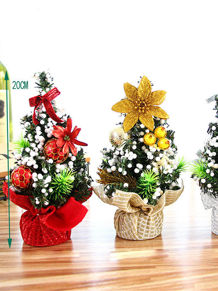 

20cm Mini Christmas Tree Flower Table Decor Festival Party Ornaments Gift, Silver