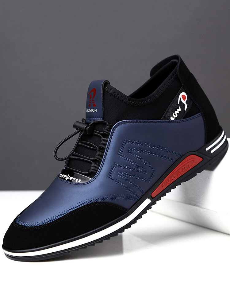 Men Sport Tight Stitched Leather Comfy Slip Resistant Casual Shoes