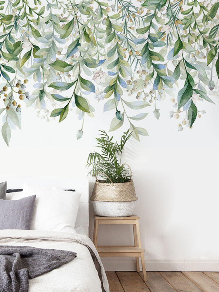 Plants Pattern PVC Printing Self-adhesive Home Decor For Bedroom Living Room Wall Stickers