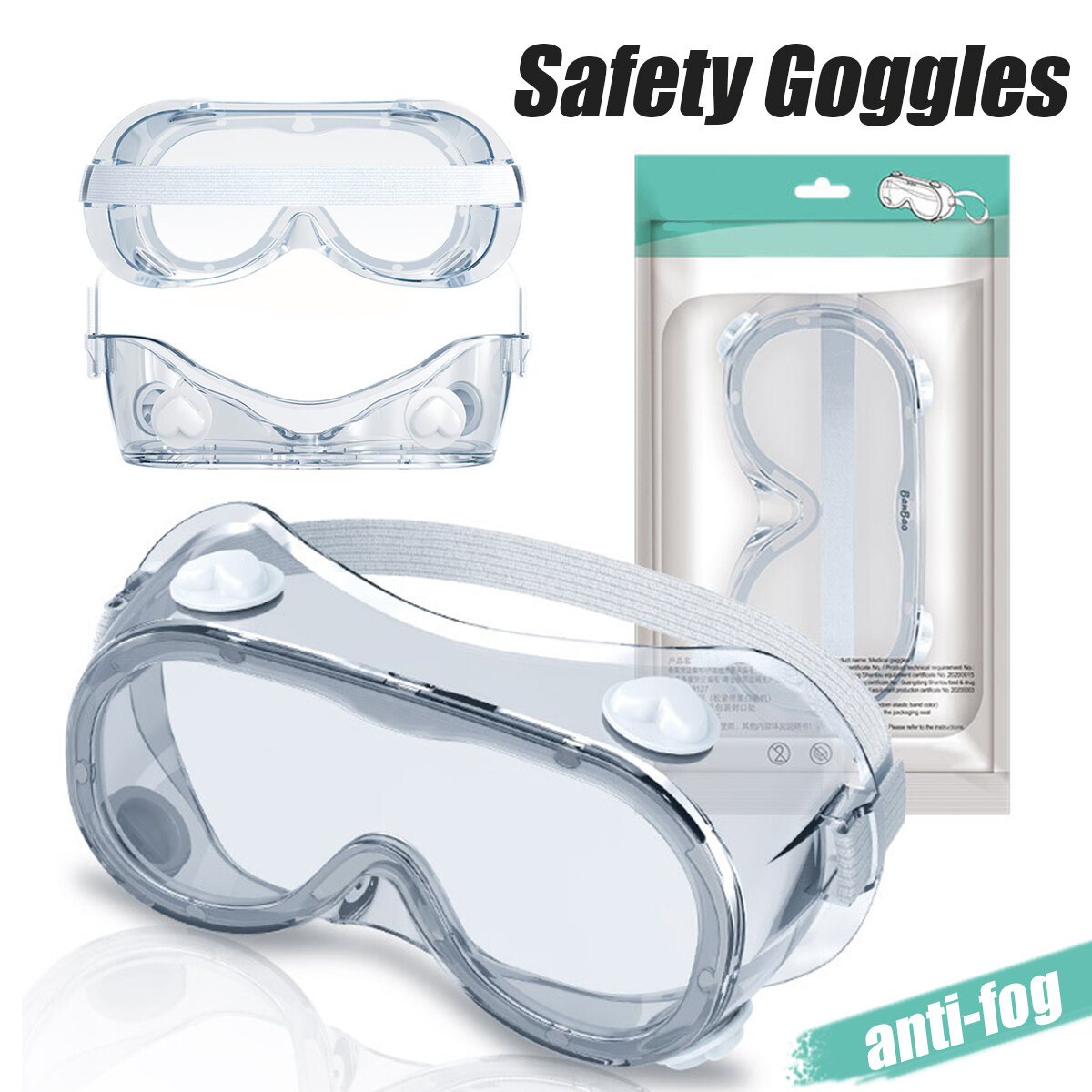 FDA Protective Safety Goggles Wide Vision Prevent Infection Eye Mask Anti-Fog Medical Splash Goggles