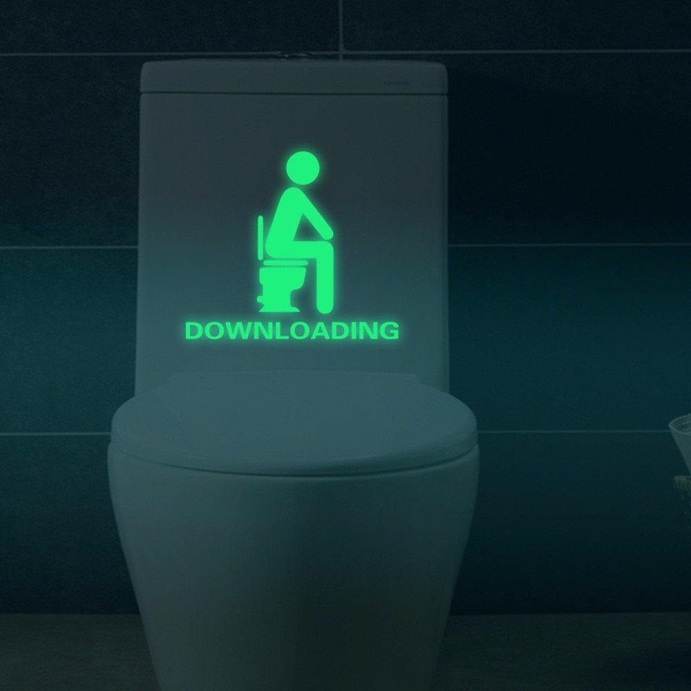 

Fluorescent Glow Toilet Luminous Sticker Room Thinking Downloading Decal Home Decor