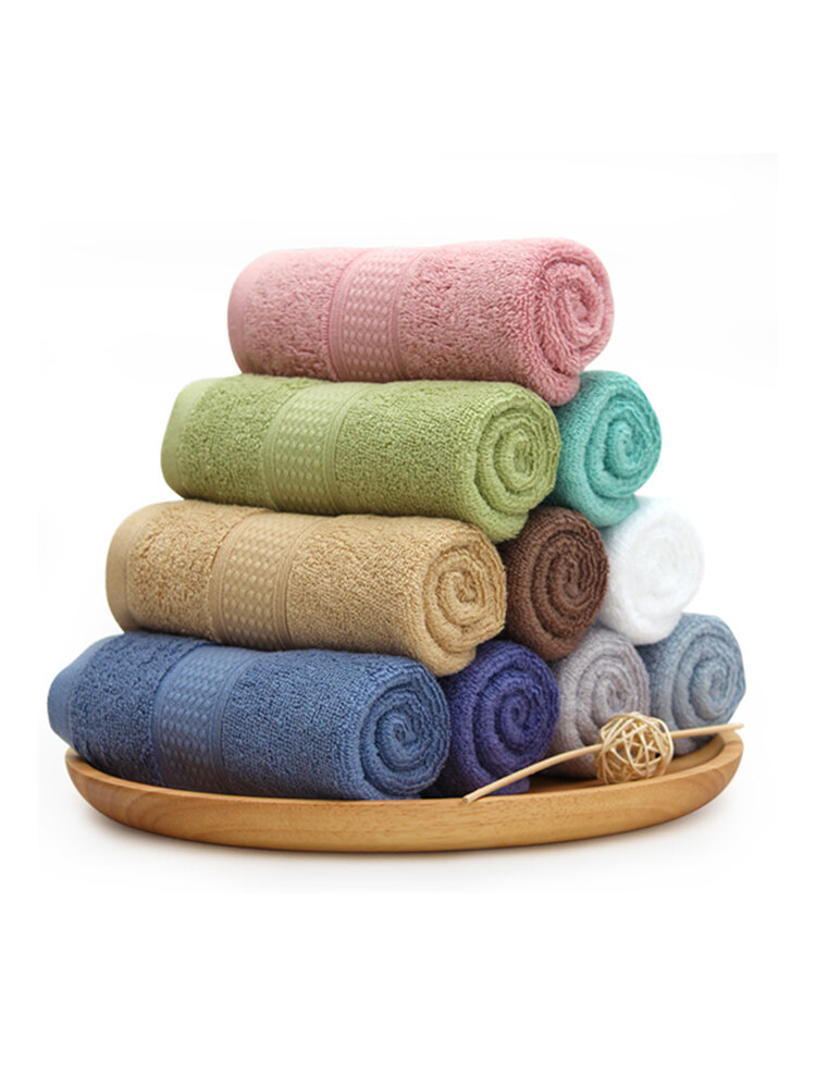 

KCASA Pure Color Bath Towels Long Stapled Cotton Beach Spa Thicken Super Absorbent Towel Sets, Green;blue;pink;coffee;brown;navy;dark grey