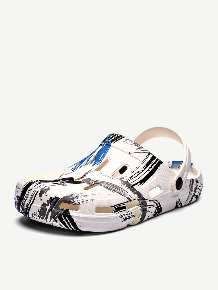 Men Closed Toe Printed Outdoor Beach Water Hole Sandals