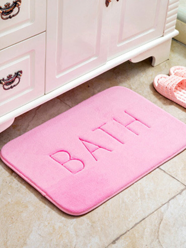 Memory Cotton Slow Rebound Carpet Mat Flannel Absorbent Foot Mat Bathroom Kitchen Household Non-Slip Mat