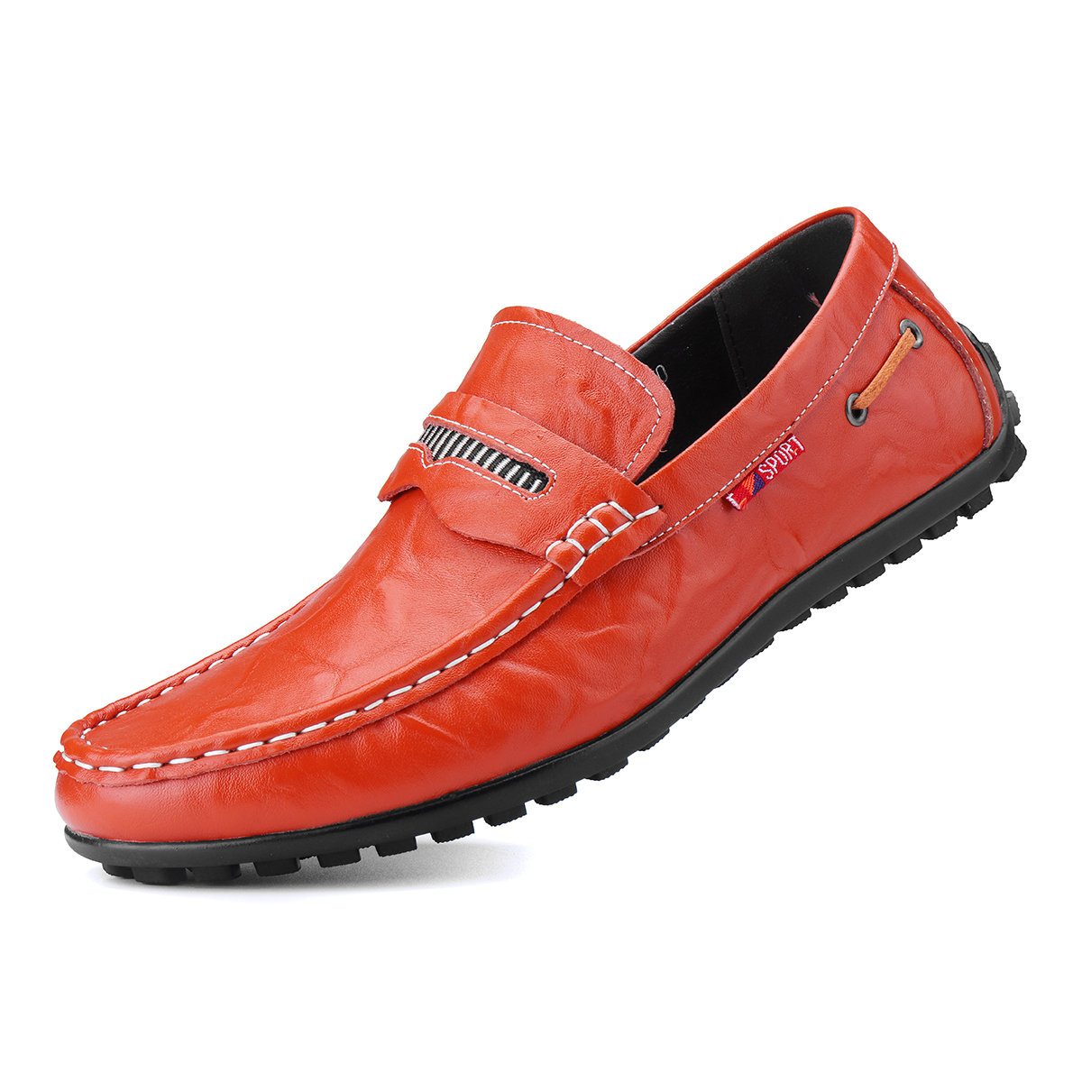 Men Microfiber Leather Portable Slip On Driving Loafers