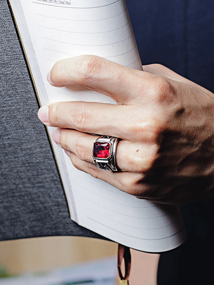 Винтажное мужское кольцо из титановой стали в стиле панк с геометрическим рисунком на палец