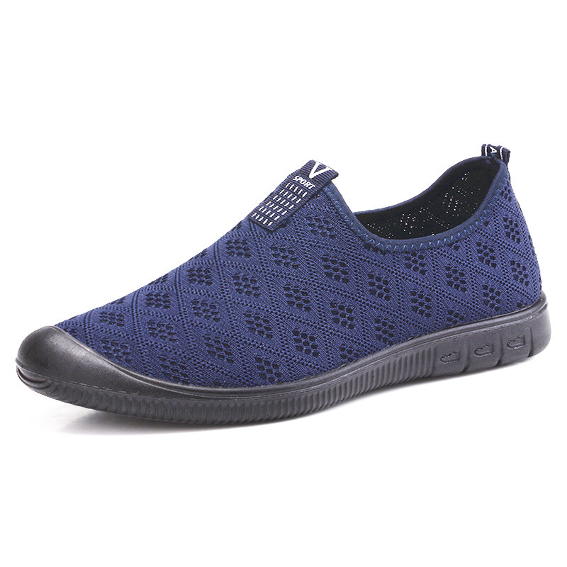 Men Knitted Fabric Breathable Comfy Soft Slip On Casual Sneakers