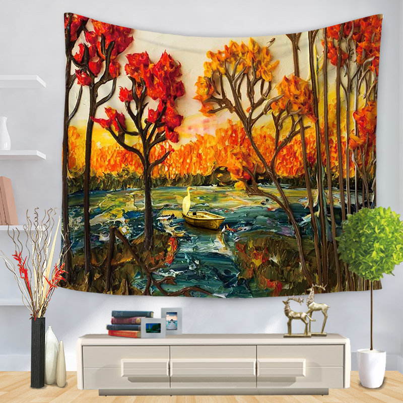 3d Watercolor Landscape Painting Tapestry Wall Hanging Home Bedroom Art Decor Tapestry Picnic Mat