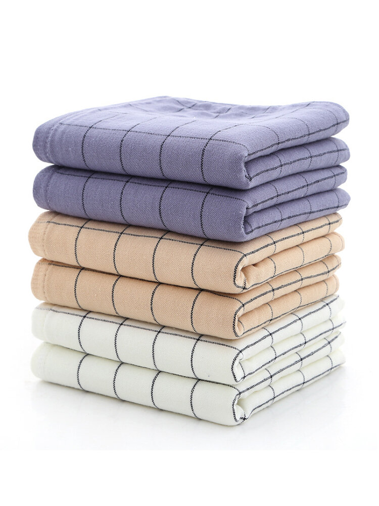 

Cotton Thick Luxury Solid Plaid Cotton Towel Hotel Couple Face Towel Solid SPA Bathroom Towel, Purple;coffee;white
