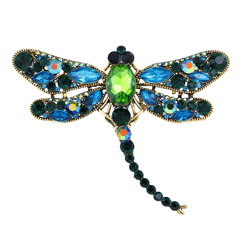 

Luxury Dragonfly Rhinestones Crystal Brooch Pin Sweater Suit Badge Gift For Women Men, Grey;pink;coffee;green