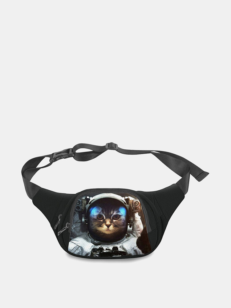 

Cat Astronaut Pattern Prints Crossbody Bag Chest Bag Sling Bag, Black