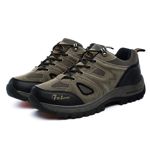 Large Size Men Breathable Mesh Outdoor Slip Resistant Sport Hiking Shoes