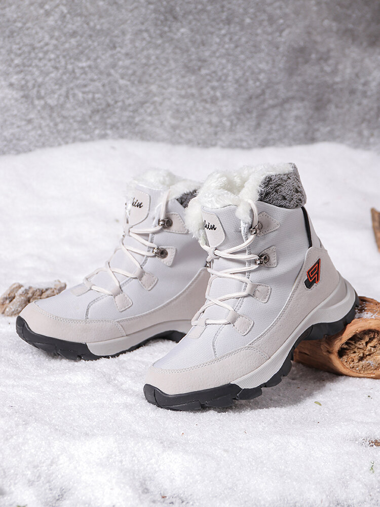 Women Casual Warm Lace Up Short-Calf Snow Boots