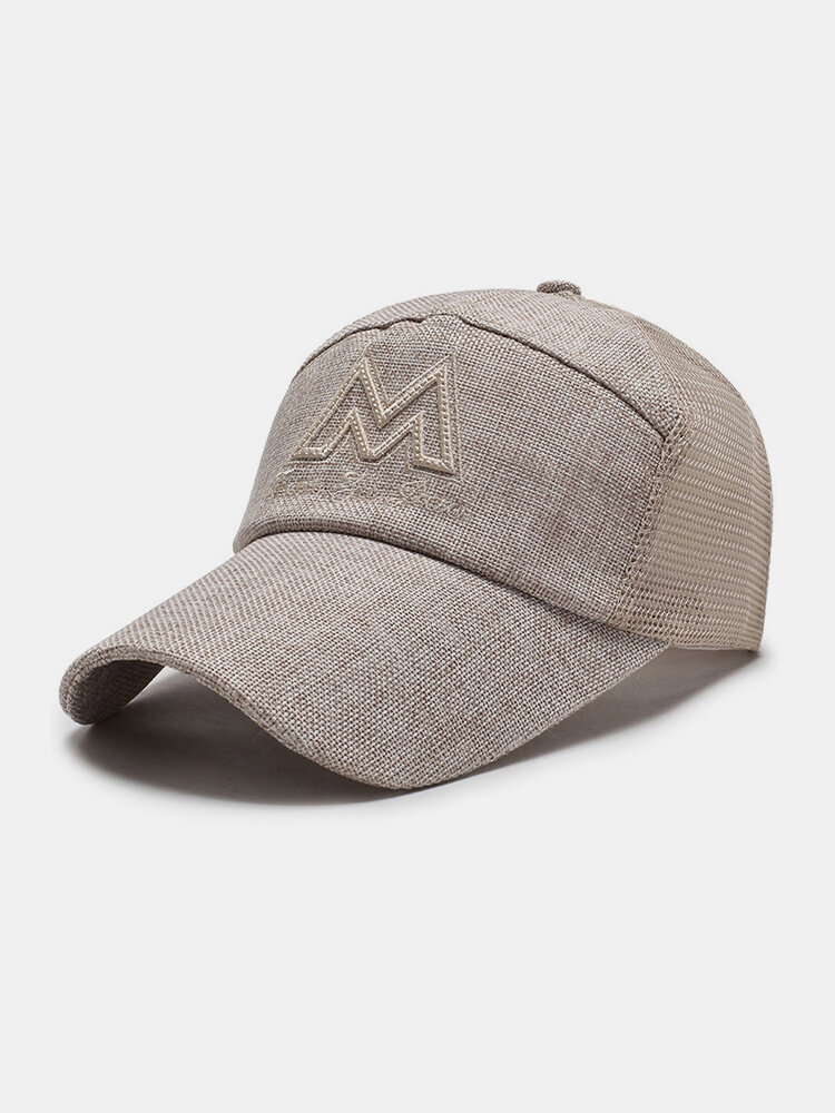 Men Cotton Embroidery Letter M Sport Sunshade Trucker Hat Baseball Hat
