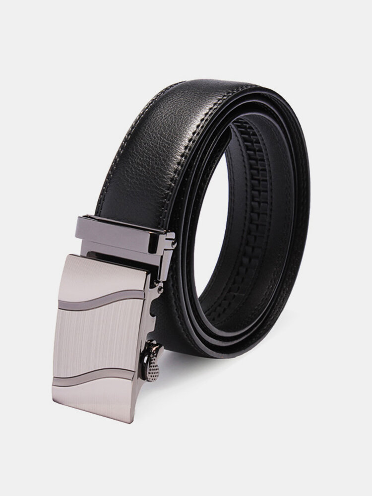 Automatic Buckle Black Leather Business Leisure Men's Belt