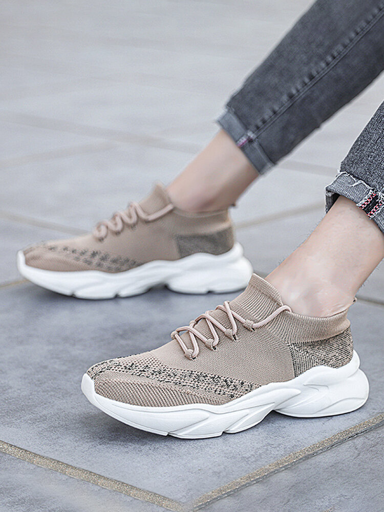 Women Casual Breathable Light Weight Lace-up Comfy Walking Shoes