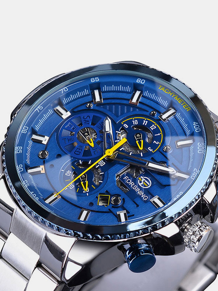 Fashion Men Watch Luminous Week Month Display Automatic Mechanical Watch