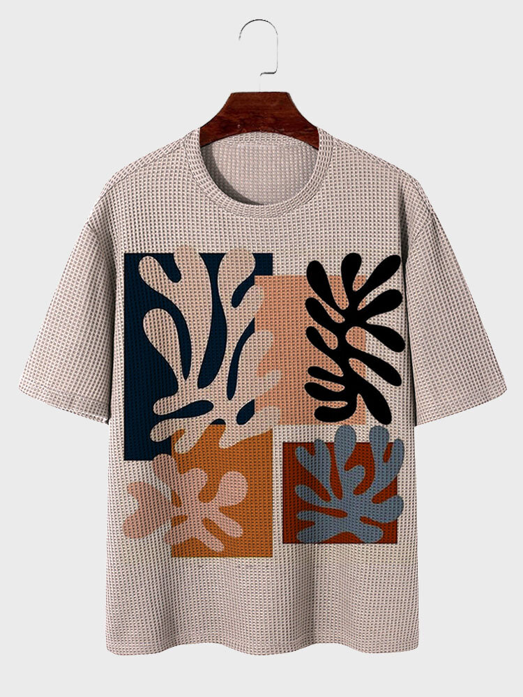 Camisetas de manga corta con cuello redondo y costuras en bloques de color para hombre Cuello